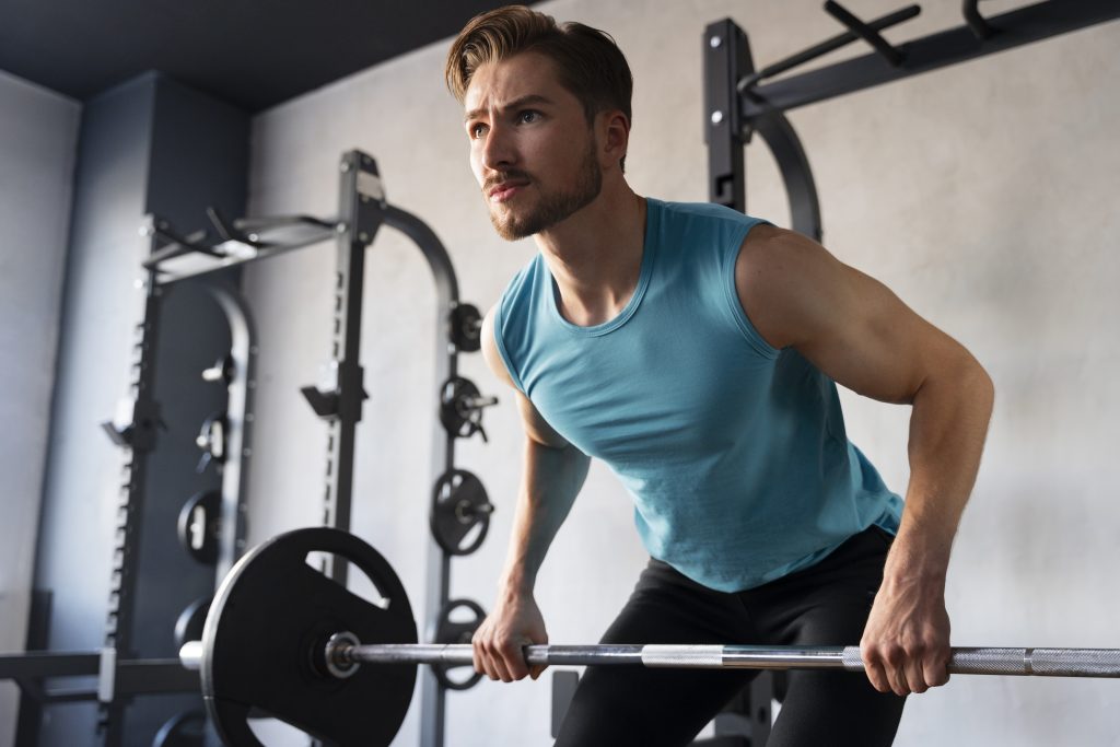 Young bodybuilder after training on a Trenbolone cycle